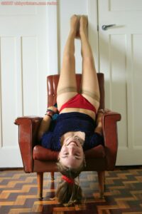 Jemma in red panties and stockings from abbywinters.com - 4/16